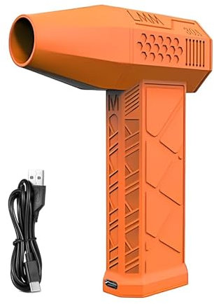 YUSSEQDD Mini ventilador Tur/bo Je/t, ventilador de 130000RPM, plumero de aire eléctrico de 130000RPM, plumero de aire de 130000RPM, portátil, de poco ruido, Naranja