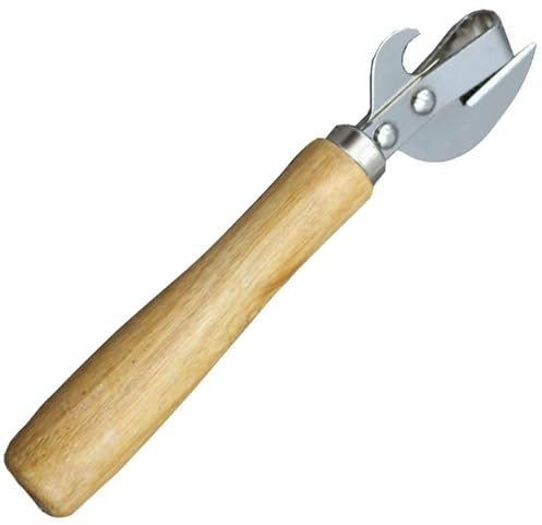 Abrelatas de metal manual seguro, removedor de tapas de estaño, de acero, profesional, ergonómico, con mango de madera, herramientas de cocina