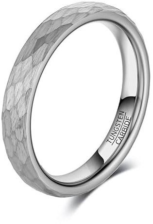 083BASE Volframkarbidsring – silver och svart, 6 mm/8 mm bred, borstad design, unisex förlovningsring eller partnerring, 66（21.5）