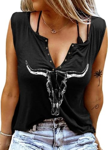 Sxkayxr Damen Tank Top Sommer Oberteile Sexy V Ausschnitt Ärmellose Shirt Blusen Weste Casual Elegant Tunika Locker Shirt