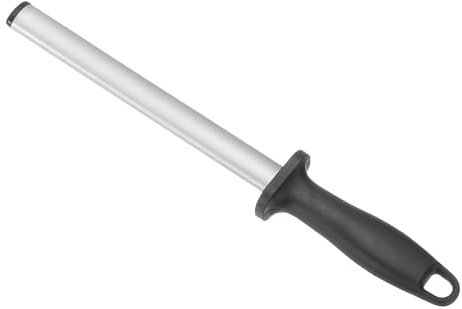 uxcell 8 Inch Diamond Sharpening Steel Honing Rod, High Hardness Sharpening Rod Knife Sharpener Steel for Kitchen Knife Silver
