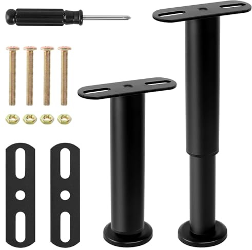 AOROPS Bettgestell Stützfüße, 2 Stück Verstellbare Bettfüße Metall Möbelfüße 18-30cm, Möbelfüße Bettbein Ersatzfüße Bettfuß Höhenverstellbar Universal Möbelfuß für Schrank Bett Sofa Nachttisch Stuhl