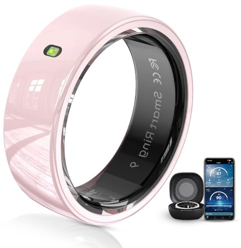 UouNeaCo Ceramic Touch Smart Ring for Men Women - Fitness Tracker with Heart Rate, Blood Oxygen, Pedometer，5ATM Waterproof, Remote Music&Photography Control, No Subscription Fee for IOS and Android