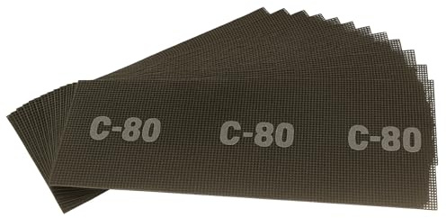 DEWEPRO Schleifgitter 50 Stück Körnung 80-280 x 115 mm - Schleifgitter zum Einspannen für staubarmes Schleifen von Farbe, Putz, Holz, Gips & Beton