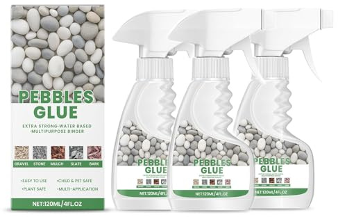 Pebble Glue, Stone Fixing Spray Resin for Garden Stones, Water-Based Stone & Pebble Binder, Resin Gravel Binder for Bonding Stones, Bark and Gravel on Borders, Patios and Garden Paths (3)