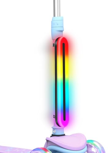 BELEEV LED Scooter Frame Light for Night Riding, 11 Flashing Effects, Battery Powered, Fits for Bicycles Electric Kick Scooters, Cool Bike Accessory for Adult, Kids & Teens, Ideal for Riding Camping