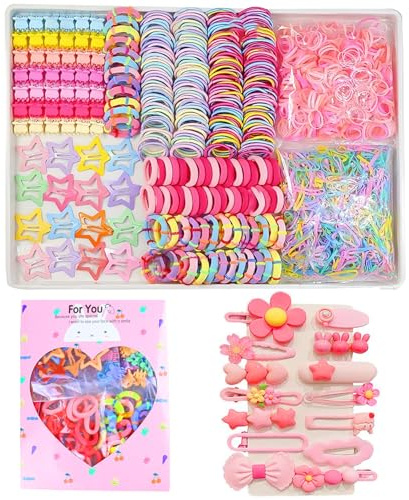889pcs Hair Accessories for Girls Kids, Toddler Baby Hairclips Bobbles