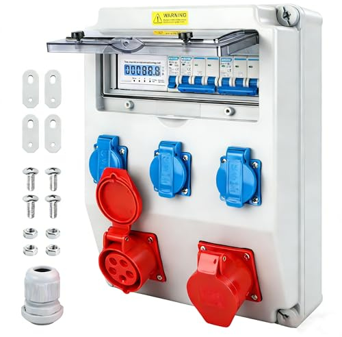Wandverteiler mit FI-Schutzschalter, Baustromverteiler 230V/16A