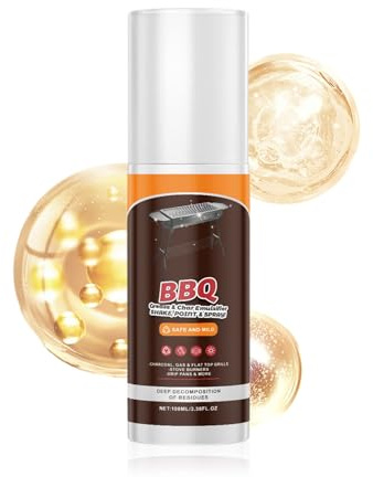 Limpiador De Parrillas Para Barbacoa | 100 Ml Potente | Desengrasante Para Parrillas Y Rejillas De Exterior | Para Plancha De Hierro, Escurridor, Sartén, Bandeja De Horno, Encimera, Olla