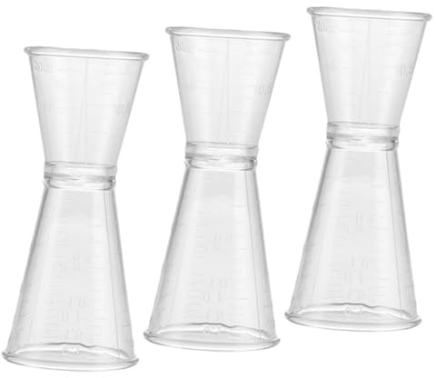 NUOBESTY 3pcs Large Reusable Double-Sided Measuring Jigger Cups for Bartending Cocktail Ounce Shot Measure Dispenser Cups for Milk Tea Bar Use