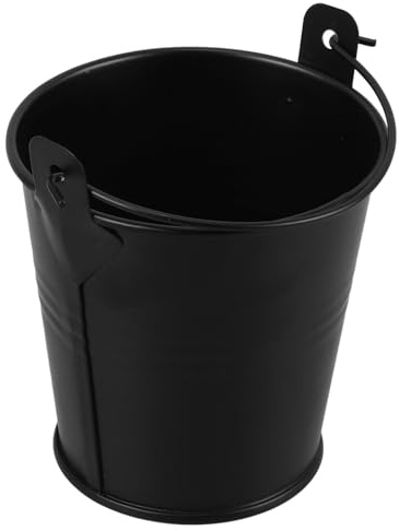 Veemoon Secchio per Grasso da Barbecue in Metallo Nero 77X75X56 CM Vaschetta Raccogli-Gocce Accessorio per Grigliate all’Aperto Resistente e Facile da Pulire per Campeggio e Picnic