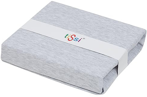 TiSsi 100158 Spannbetttuch 6-eckig für Laufstall, Grau, 0.3 kg