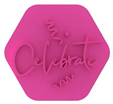 LissieLou Celebrate Cookie Stamp Happy Birthday Icing Fondant Embosser for Birthday Celebrations