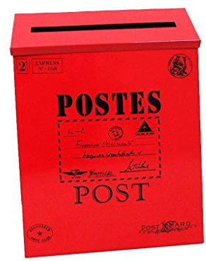 Briefkasten, Wandmontage Briefkasten Amerikanischer Retro Eiserne Kunst Briefkasten, Mehrfarbig Optional Letterbox (Farbe : Rot, Größe : A)