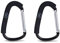 Wicked Chili 2X Taschenkarabiner für Kinderwagen, XXL-Kinderwagenhaken, Universalhaken, Haken für Wickeltasche, Einkaufshaken für Buggy, Organizer - aus Metall, mit Anti-Kratz-Schaum