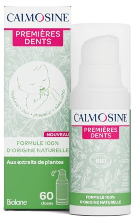 Calmosine - Gelée Apaisante Poussées Dentaires BIO - Apaise et protège les gencives - Bébé - Aux extraits de plantes - Flacon de 15ml - Fabriqué en France