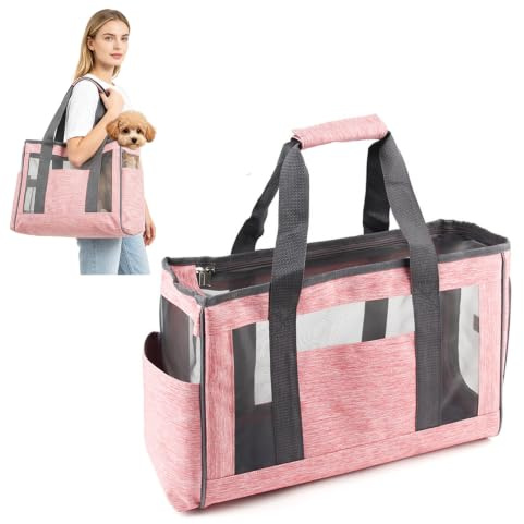 PETCUTE Hundetasche,Airline Genehmigt Transporttasche für Hunde, Transporttasche für Haustiere mit Schultergurt,Atmungsaktiv Tragetasche Katzen Haustiertasche für Kleine Hunde