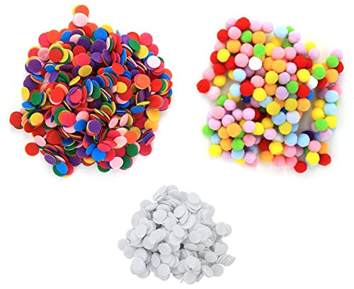 500 Stück runde Filzkreise Filzpads gemischte Farbe, Bastelfilzkreise, gemischte Farbe runde Filzpads für DIY Nähen Handwerk Party Hochzeit Tischdekoration(#1)