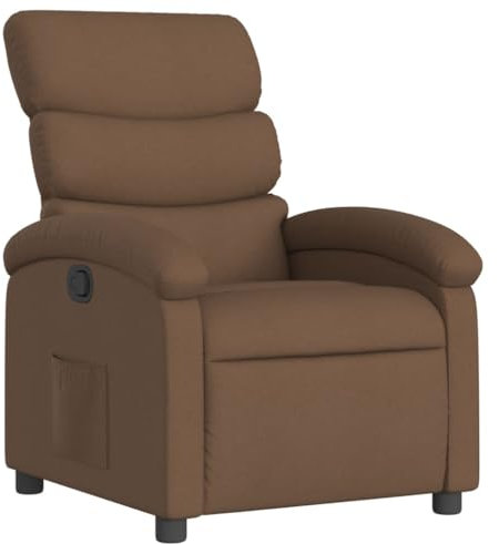 vidaXL Relaxsessel, Sessel mit Liegefunktion, Fernsehsessel Verstellbare Rückenlehne, Liegesessel Ruhesessel Polstersessel, Braun Stoff
