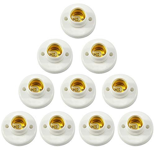 10 Stücke Lampenfassung E27, Lampen Fassung Glühbirne Sockel LED Lampenfassung Wandfassung E27 Kein Kabel Kunststoff Deckenfassung Fassung fassungen für glühbirnen Für Lampe Halter, Weiß