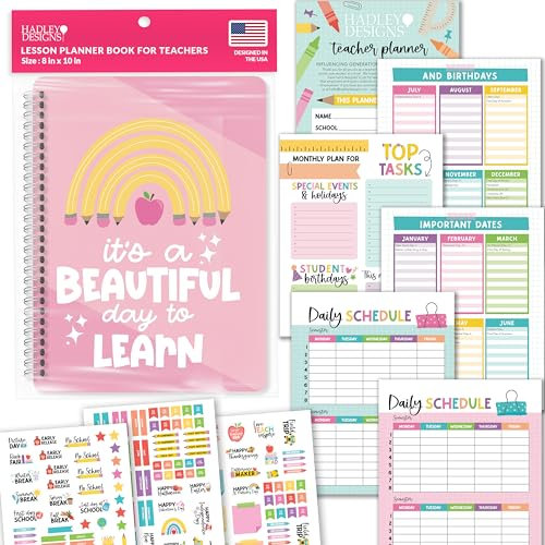 Rosa undatierter Lehrerplaner 2024-2025 - Homeschool Planer, Lehrer Unterrichtsplaner 2024-2025, Lehrer-Unterrichtsplaner Buch, Unterrichtsplaner Buch für Lehrer, Lehrerplaner Undatiert,