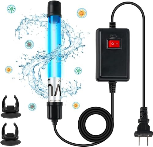 13W Aquarium UV Sterilizer for 70-200 Gallon Fish Tank Light Aquarium Algae Clean Light Green Killing Machine Algae Remover