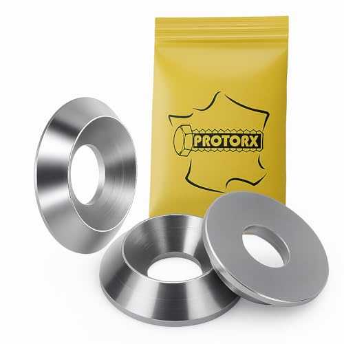 Rondelle Fraisée M5 : 20 Pièces Inox | Rondelle Cuvette Pleine pour Vis Tete Fraisee Ecrou | Rondelles Metal Fraisee Cuvette Décolletée Acier A2 - NFE 27619 | Rondelles PROTORX