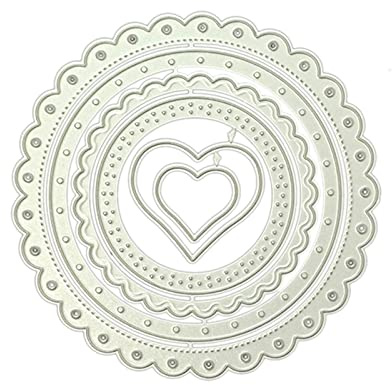 Dekorative Stanzschablonen mit Spitzenbordüre, Karbonstahl, Schablonen für Festival, Urlaub, Scrapbooking, Foto, handgefertigt, wiederverwendbar, Rand, Herz, Prägeschablonen aus Metall für