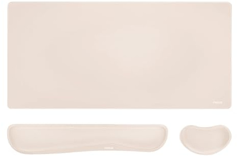 MOSISO Mauspad Set,Großes Gaming Mauspad&Tastatur Handballenauflage,Ergonomic Schmerzlinderung Handgelenkstütze Unterstützung mit Memory Schaum Typing Kissen rutschfest Mauspad, Aprikose