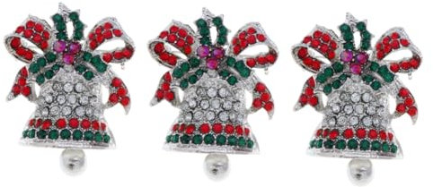 LIFKOME 3 Stk Weihnachtsbrosche Modebrosche Weihnachtsbruststift Weihnachtsdekoration Mantelbrosche Weihnachtsglockenbrosche Weihnachtsanzug Nadel Schalbrosche Silver Legierung