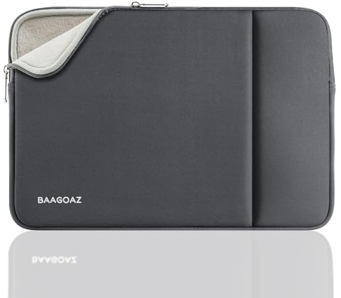 BAAGOAZ Housse Ordinateur Portable 14 Pouces, Pochette à Poche Avant, Gris | Sacoche de Protection, Compatible avec 14 Pouces PC Portable Chromebook Ultrabook Netbook Tablette