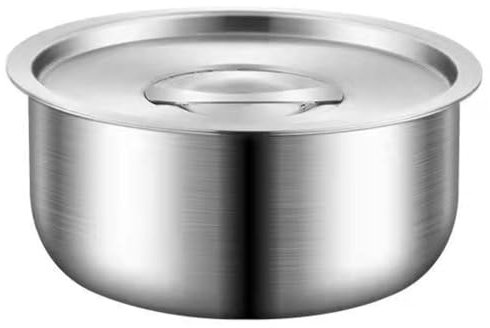 Suppentopf aus Edelstahl mit Deckel, Eintopftopf für gedämpfte Reis, gedämpfte Eierschale, Ergänzende Lebensmittelschale, Suppentopf, ideal zum Kochen und Servieren (eine Farbe)