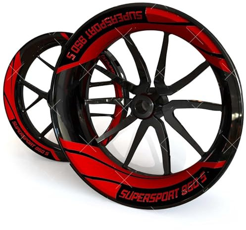Moto Llantas Pegatinas Adhesivos Para Ruedas De Motocicleta, Calcomanías Para Llantas, Bujes Y Neumáticos Para Ducati 950 Supersport, Cintas Adhesivas Decorativas A Rayas Ruedas Calcomanías(Color 3)
