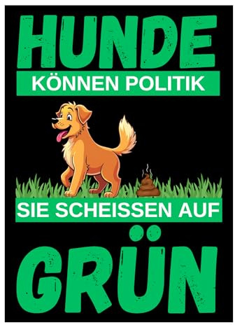 Politischer Hundeaufkleber Anti-Grün, Sticker mit Spruch, Auto Aufkleber, Gegen die Grünen, FCK GRN, 5 Stück, Grüne