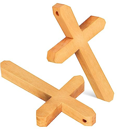 MAGICLULU 3 Sätze Kreuz Aus Olivenholz Mittelstücke Rosenkranz Heilig Original Bausätze Kruzifix Wand Bestätigung Statue Wandkreuz Kruzifixe Block Perlen Weg Taufen Hölzern 2 Stück * 3