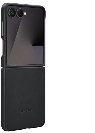 Samsung Kindsuit Case EF-VF766 für das Galaxy Z Flip7, Smartphone Cover, Handy-Hülle, Schutz Case, Lederlook, Kratzfest, Black