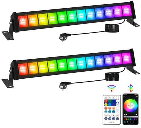 T-SUNUS RGB Strahler Outdoor, 50W RGB LED Strahler WiFi mit Bluetooth APP Steuerung, IP66 Wasserdicht, Wallwasher Licht Partylichter für Garten Party Weihnachten Halloween