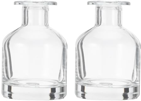 Healifty Glass Reed Diffuser Bottles: 2 Pcs Empty Diffuser Bottles for Essential Oils 150ml/5oz Refillable Fragrance Jar for Diy Fragrance Replacement Crafts, Home Aromatherapy (Transparent)