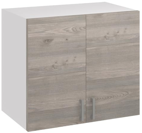 roe furniture Küchenhängeschrank 80 cm – Küchenoberschrank mit 2 Türen & 2 Regalfächern – Wandschrank für Küche, 80×60×31,6 cm – Hängeschrank aus Holzwerkstoff, Wandmontage