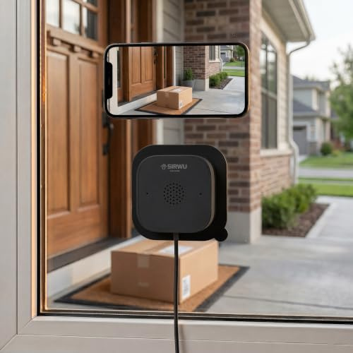Sirwu Magnetic Window Camera, Window Security Camera with Night Vision, 3MP 2K Indoor Camera for Home Security, OpenAI GPT Enabled, 24/7 Recording, Person/Vehicle Detection, Black