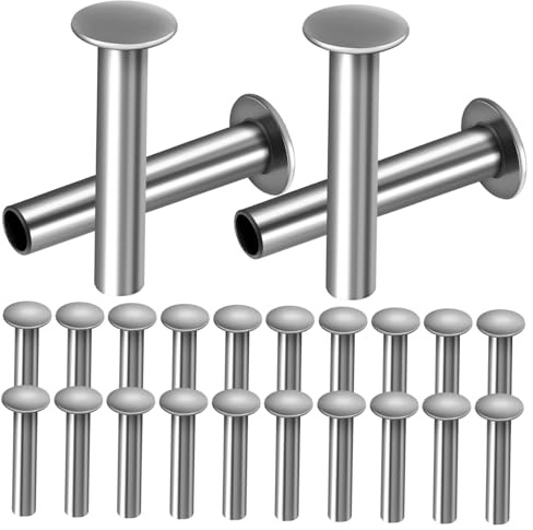 Alipis 200 Piezas Remaches Redonda de Acero Inoxidable de Remaches Semi Huecos para Bricolaje y Reparaciones