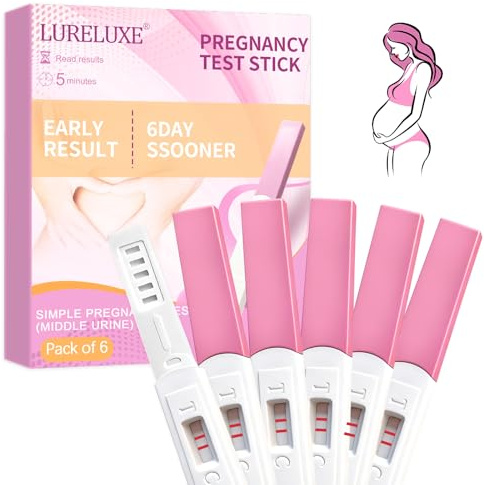 6 pcs Schwangerschaftstest Frühtest,Schwangerschaftstest zur Schnellen Erkennung,Frühe Erkennung,Zuverlässig & Einfach,Frühschwangerschaftstest für Frauen,Schnelle Ergebnisse