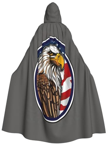 Amerikanischer Weißkopfseeadler, Unisex, Erwachsene, mit Kapuze, bequemer Umhang, Cosplay, Kostüm, Halloween, Weihnachten, Karneval
