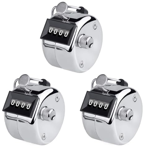 3-Pack Manual Clicker Counter - Standard Mechanical Hand Tally Counters