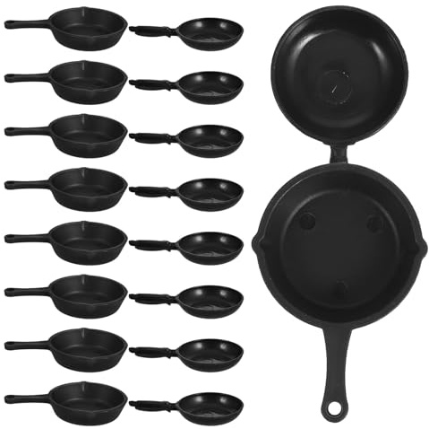 FUNOMOCYA Lot de 20 Mini Poêles en Plastique pour Maison de Poupée Ustensiles Cuisine Miniatures Accessoires Cuisine Factice pour Garçon et Filles à Monter Soi-même Jeu D’Imitation