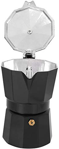 Cocoarm Caffettiera Italiana, Caffettiera Manuale in Alluminio, 3 Tazze da 150ml per Casa, Ufficio e Campeggio (BLACK)