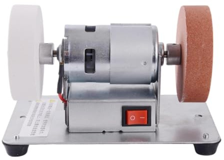 Lijadora de banco,Potente, Velocidad Máxima 6000 RPM, Disco 7 Cm,Pequeña herramienta afiladora y amoladora | Para Metal Madera DIY Artesanía y Joyería Pulido y Esmerilado Taller Doméstico