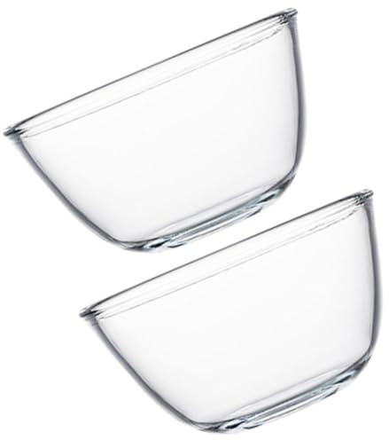 Warmhm Juego de 2 Ensaladeras de Vidrio de 500ml, Tazones Multiusos Elegantes y Creativos para Cocina y Servicio en Hotel o Casa