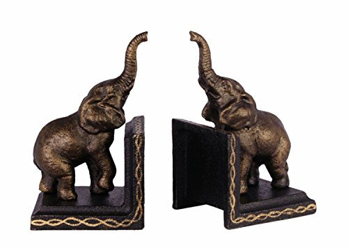 aubaho 2 Buchstützen Buchständer Elefant Statue Figur Skulptur Eisen 15cm Antik-Stil