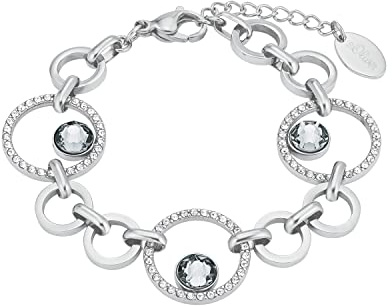 s.Oliver Armband 925 Sterling Silber Damen Armschmuck, mit Zirkonia synth., Infinity, Kommt in Schmuck Geschenk Box